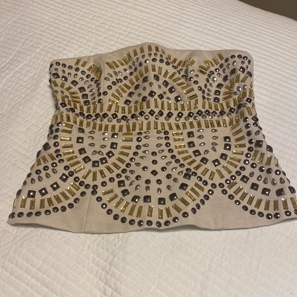White House Black Market, Size 6, Beaded Corset Top